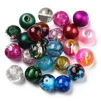 Mixed Style & Mixed Color Round Spray Painted Glass Beads