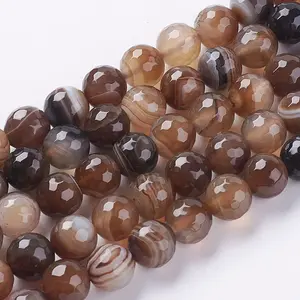 Natural Striped Agate/Banded Agate Beads Strands