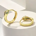 Brass Clear Cubic Zirconia Hoop Earrings