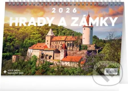 NOTIQUE Stolní kalendář Hrady a zámky 2026 (řádky)