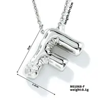 Brass Pave Clear Cubic Zirconia Shiny Balloon Letter Pendant Necklaces