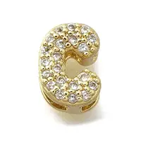 Brass Micro Pave Cubic Zirconia Letter Multi-Strand Links