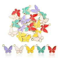 20Pcs 5 Colors Alloy Enamel Pendants