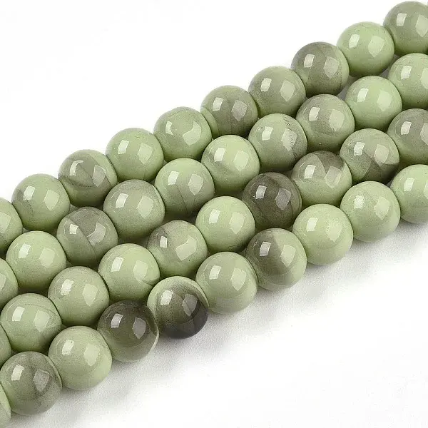 Baking Paint Glass Beads Strands