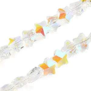 Electroplate Transparent Glass Beads Strands