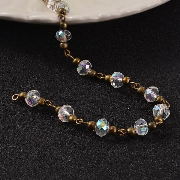 Handmade Glass Beaded Chains for Necklaces Bracelets Making