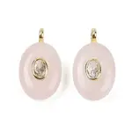 Natural Rose Quartz & Cubic Zirconia Pendants