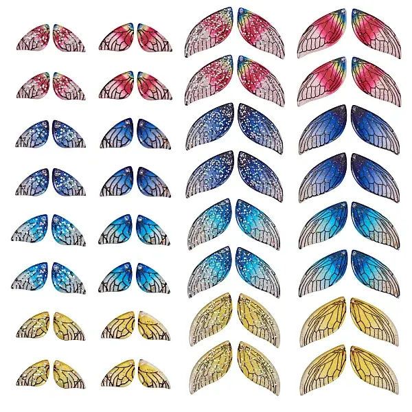 64Pcs 32 Styles Epoxy Resin Pendants