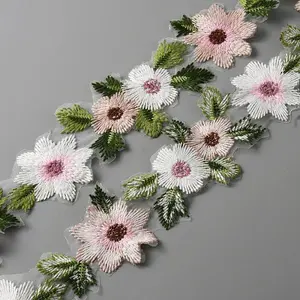 Iron on/Sew on Polyester Mesh Lace Trim