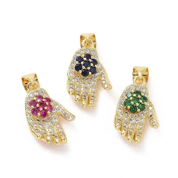 Brass Micro Pave Cubic Zirconia Pendants