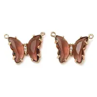 Brass Pave Faceted Glass Connector Charms