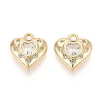 Brass Micro Pave Cubic Zirconia Charms
