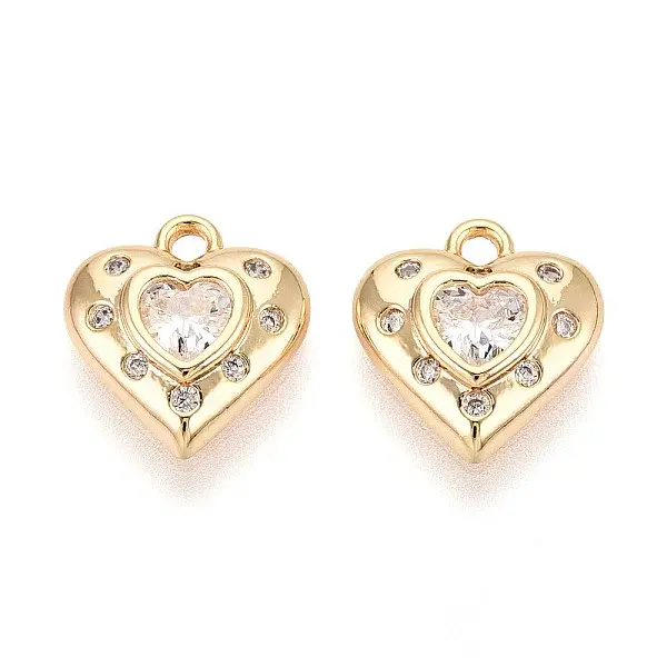 Brass Micro Pave Cubic Zirconia Charms