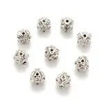 Brass Clear Rhinestone Beads