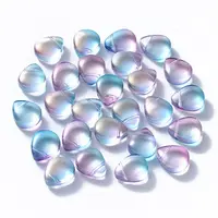Transparent Spray Painted Glass Beads
