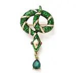 Rhinestone Snake Aolly Brooch with Enamel