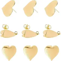 Real 18K Gold Plated Brass Stud Earring Findings