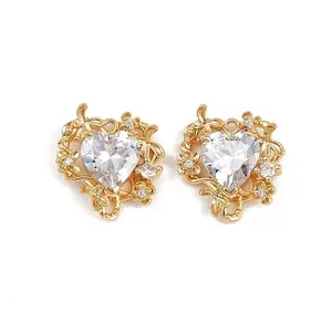 Brass Micro Pave Clear Cubic Zirconia Pendants