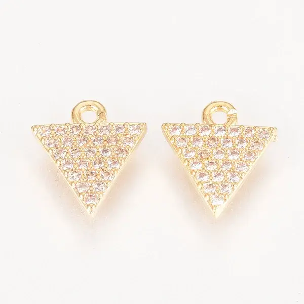 Brass Micro Pave Cubic Zirconia Charms