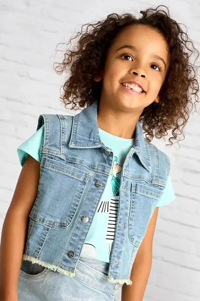 Dětská džínová vesta Mayoral modrá barva, 3364