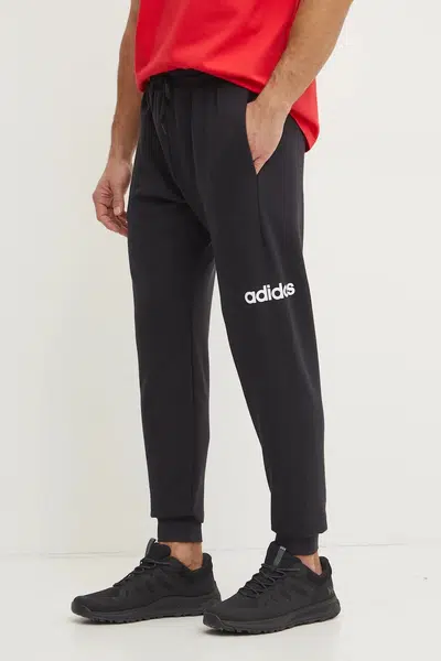 Tepláky adidas Essentials Linear černá barva, s potiskem, JN1799