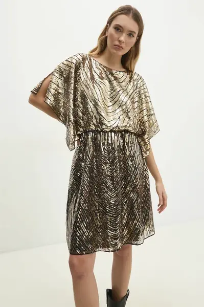 Šaty Answear.LAB zlatá barva, mini