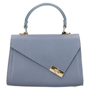 Menšia dámska kožená kabelka Italia Pia - modrá