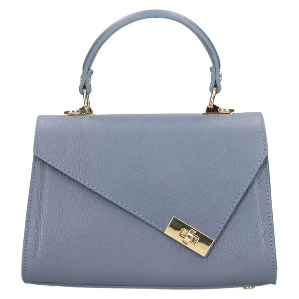 Menšia dámska kožená kabelka Italia Pia - modrá