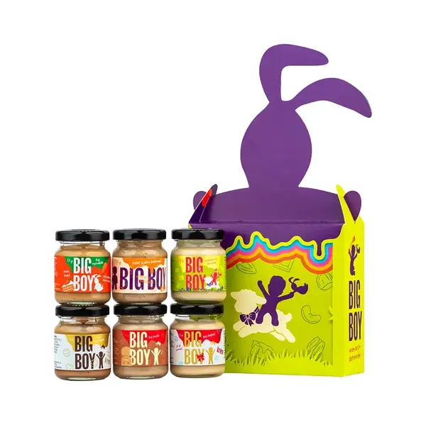 BIG BOY Velikonoční zajíček sada ořechových krémů 6 x 55 g