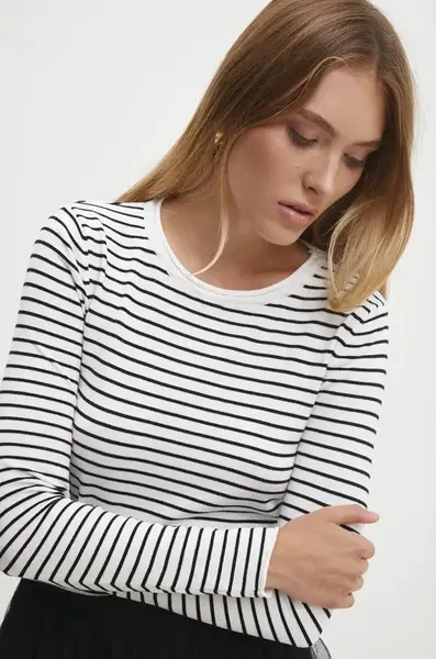 Halenka Answear.LAB dámská, bílá barva, vzorovaná