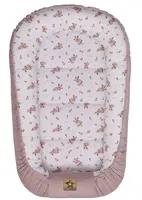 Hniezdočko pre bábätko Premium Flowers, oboustranné - pudrově rúžová