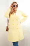 Kesi Plus Size žltý dvojradový kabát
