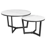 MID.YOU KONFERENČNÍ STOLEK, bílá, kov, kámen, 68,5/68,5/43 cm