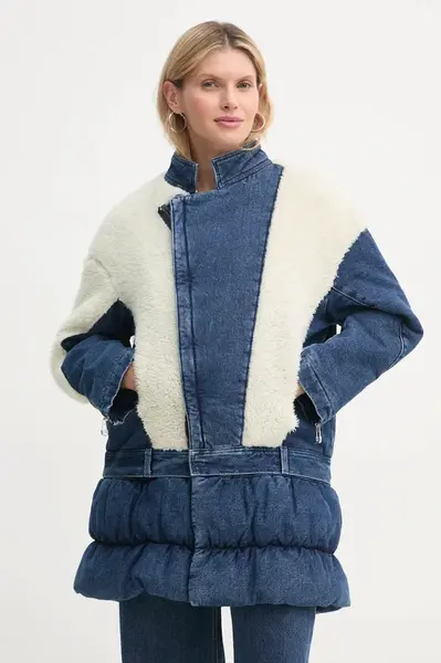 Bunda K+LUSHA dámská, modrá barva, přechodná, KLW09001DF132KLW50