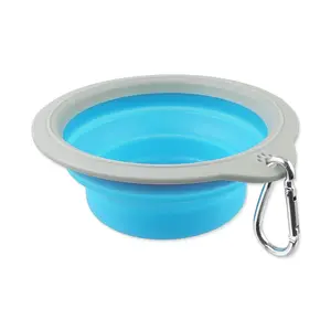 Dog Fantasy Cestovní miska skládací modrá 18×6,5 cm