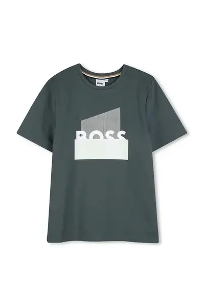 BOSS Dětské bavlněné tričko BOSS