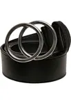 Belt with ring buckle black/silver