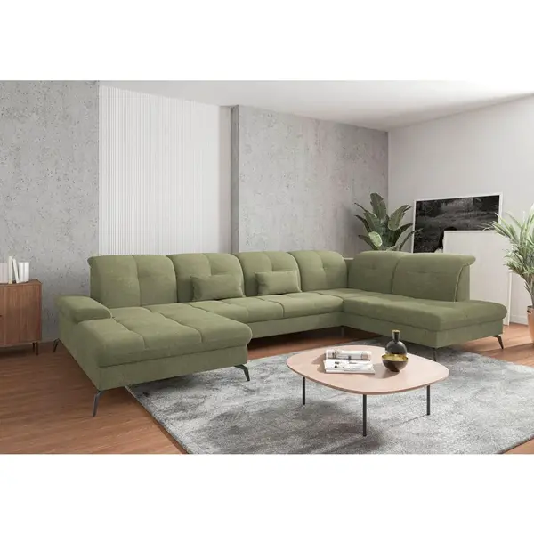 Sit & More SEDACÍ SOUPRAVA, textil, světle zelená