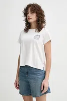 Bavlněné tričko Levi's dámské, béžová barva, A8804
