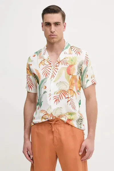 Košile Lindbergh pánská, bílá barva, relaxed