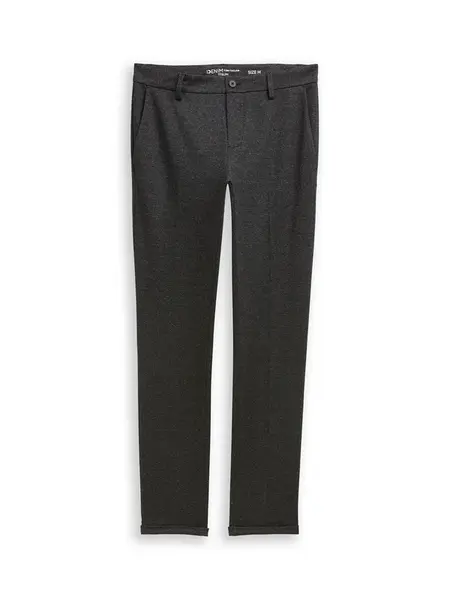 TOM TAILOR DENIM Chino nohavice  čierna / biela