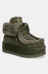 Semišové sněhule Naked Wolfe Bambi zelená barva, Bambi Suede Shearling Dark Olive