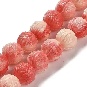 Synthetic Shell Carved Beads Strands