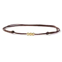 Brass Round Bead Braided Bracelets