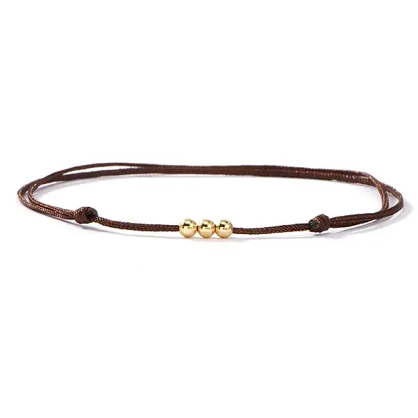 Brass Round Bead Braided Bracelets