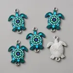 Alloy Enamel Printed Connector Charms
