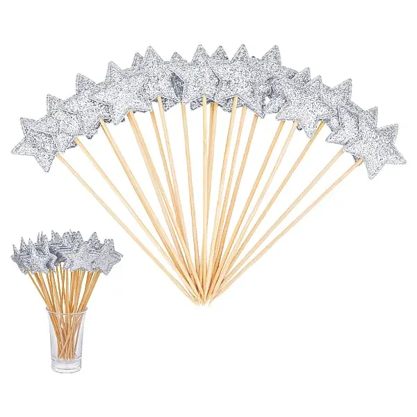 80Pcs Star Cloth Cake Insert Card Decoration