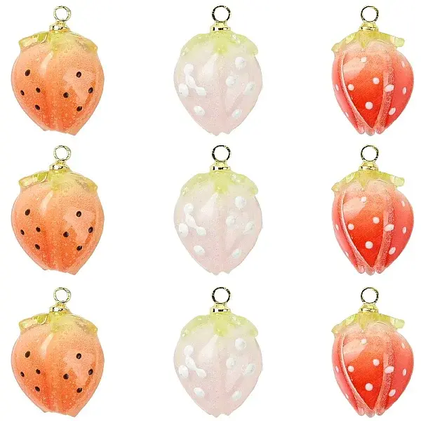 12Pcs 3 Colors Heat Shrink Plastic Enamel Pendants
