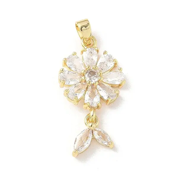 Brass Micro Pave Cubic Zirconia Pendants