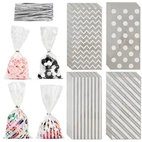 100Pcs 4 Styles Rectangle Plastic Candy Bags